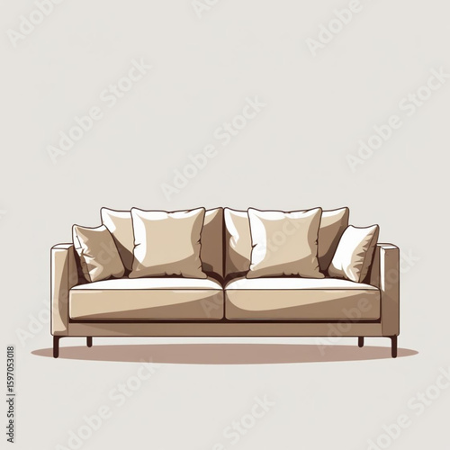 sofa and pillows