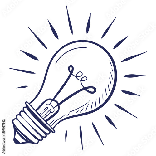Creative idea lightbulb radiating energy creativity innovation