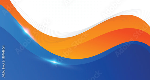 abstract blue orange corporate background with 3d concept. abstract white background with blue  and orange wave background banner with formal concept for banner advertisement announcement certificate