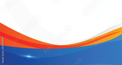 abstract blue orange corporate background with 3d concept. abstract white background with blue  and orange wave background banner with formal concept for banner advertisement announcement certificate
