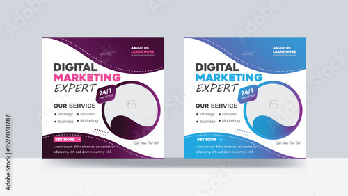 Social media post banner digital marketing agency promotion banner cover Instagram post cover template
