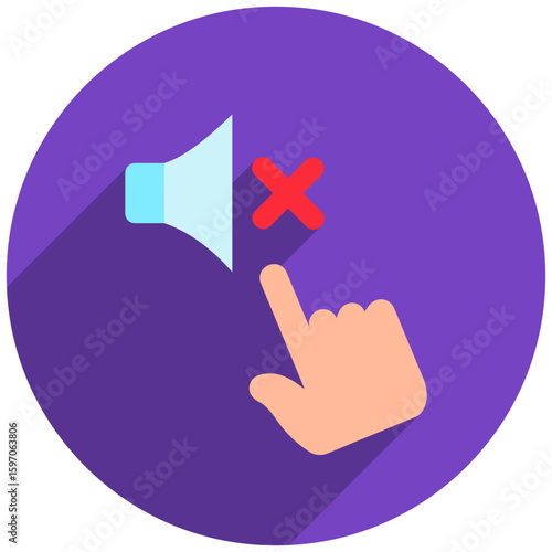 Mute rounded flat color, mini illustration icon. use for modern concept, print, UI, UX kit, web and app development. Vector related to remote working, work from home