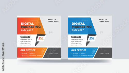 Digital marketing social media post banner design corporate banner template