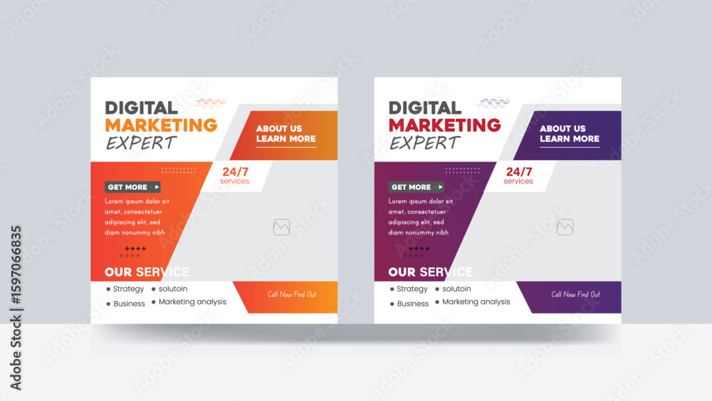 Business digital marketing online social media banner post template Business digital marketing online social media banner post template