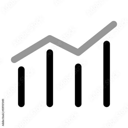 シンプルな棒グラフ ベクターデータ チラシ・Web・動画素材 モノクロ