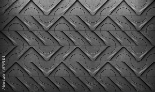dark abstract geometric wav...