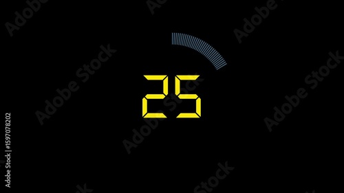 A sleek 30-second countdown icon features a circular timer that smoothly shrinks, bold center digits ticking down, with subtle motion and glow effects indicating each passing second.
