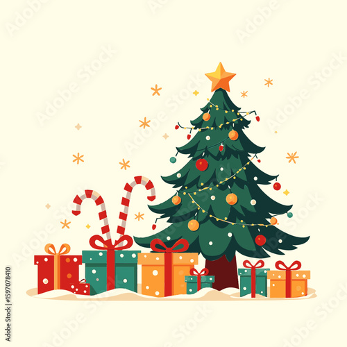 christmas tree with gifts