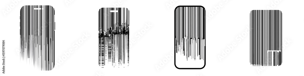 Fototapeta premium Grunge Smartphone Cases: Abstract Black and White Design