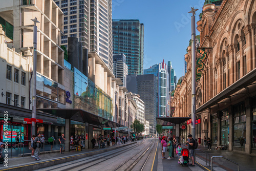 Fototapeta Naklejka Na Ścianę i Meble -  Sydney CBD, Australia - 23 January 2025 : Queen Victoria Building and the busy George Street