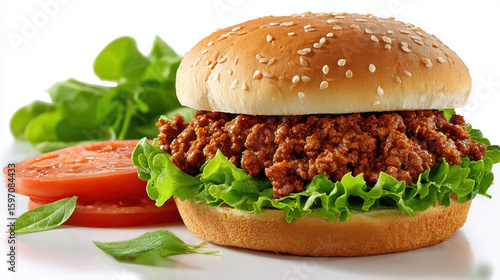 hamburger on a wooden background