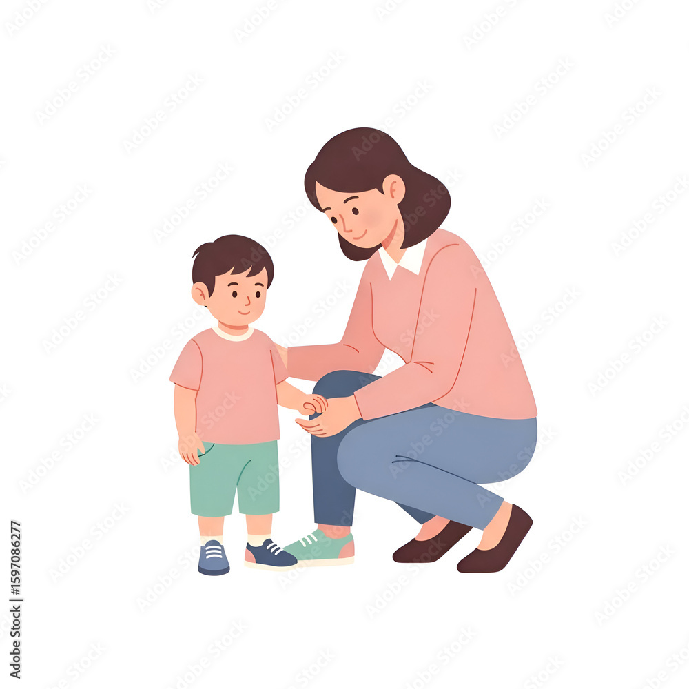 Mother and Son Illustration Mother and Son Illustration