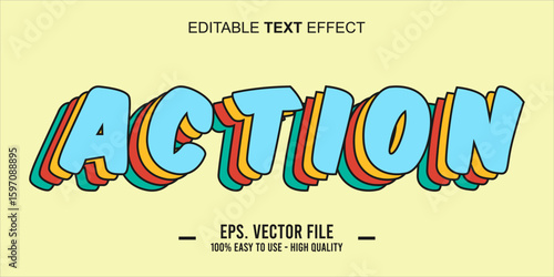 Action text, sport style editable text effect