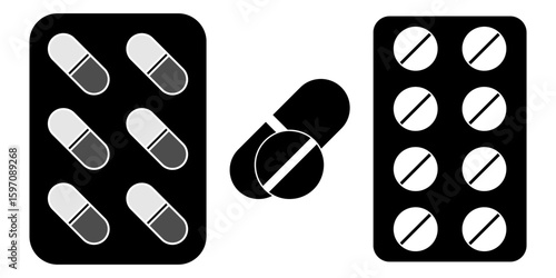 Medication blister packs and pills