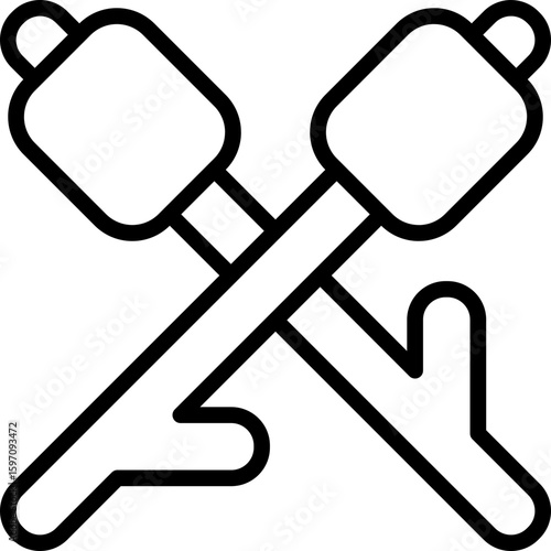 Black marshmallow icon - outline