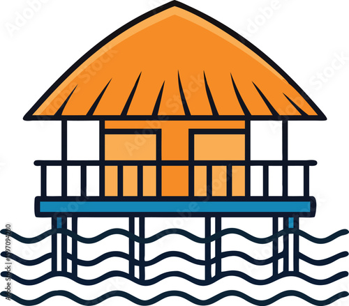 Wooden Overwater Bungalow Icon