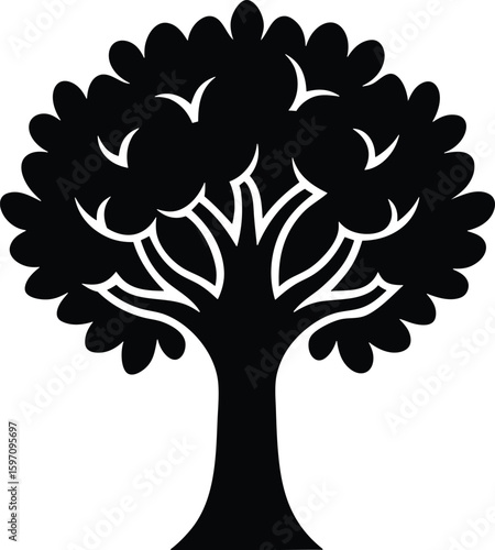 natural forest tree vector icon.
