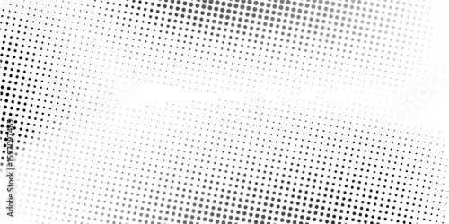 Grunge halftone gradient background. Faded grit noise texture. White and black sand wallpaper concept design