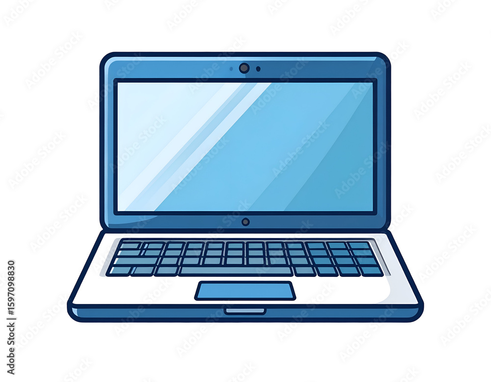 Blue Laptop Illustration Blue Laptop Illustration