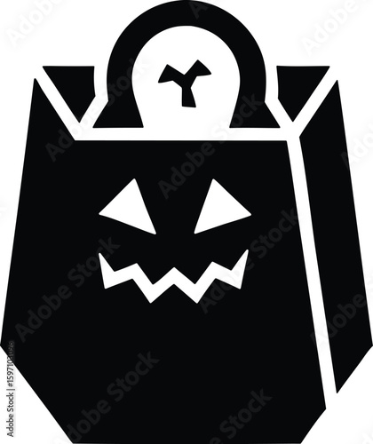 spooky swag bag vector icon.