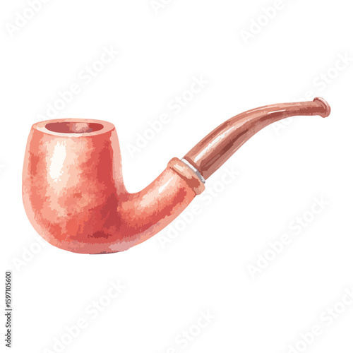 Red pipe watercolor illustration, isolated