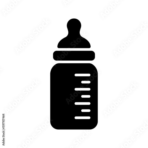 Baby milk bottle icon isolated on white background.