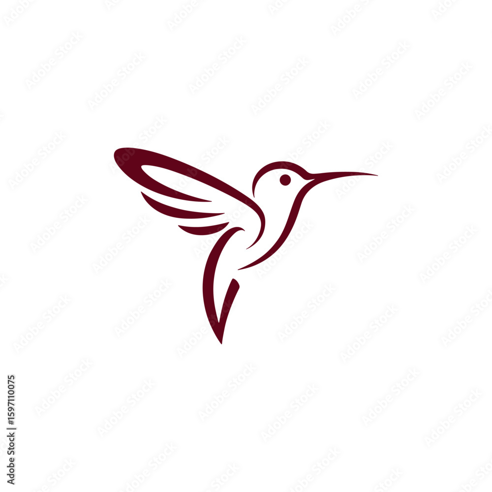 Obraz premium Unique hummingbird logo Modern and minimalist vector and abstract logo