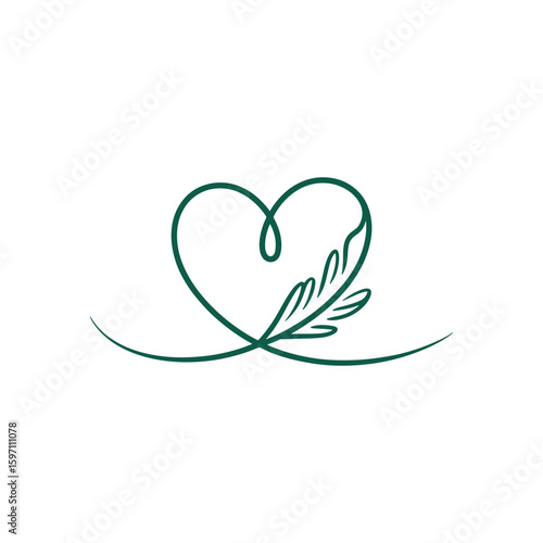 Unique heart logo Modern and minimalist vector and abstract logo