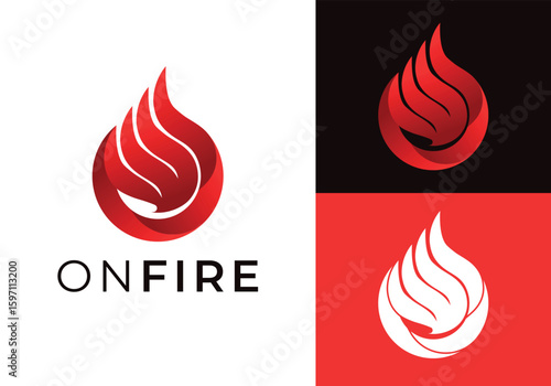 This is an on fire logo by combining the letter O and fire. This logo is suitable for any business related to the on-fire spirit.