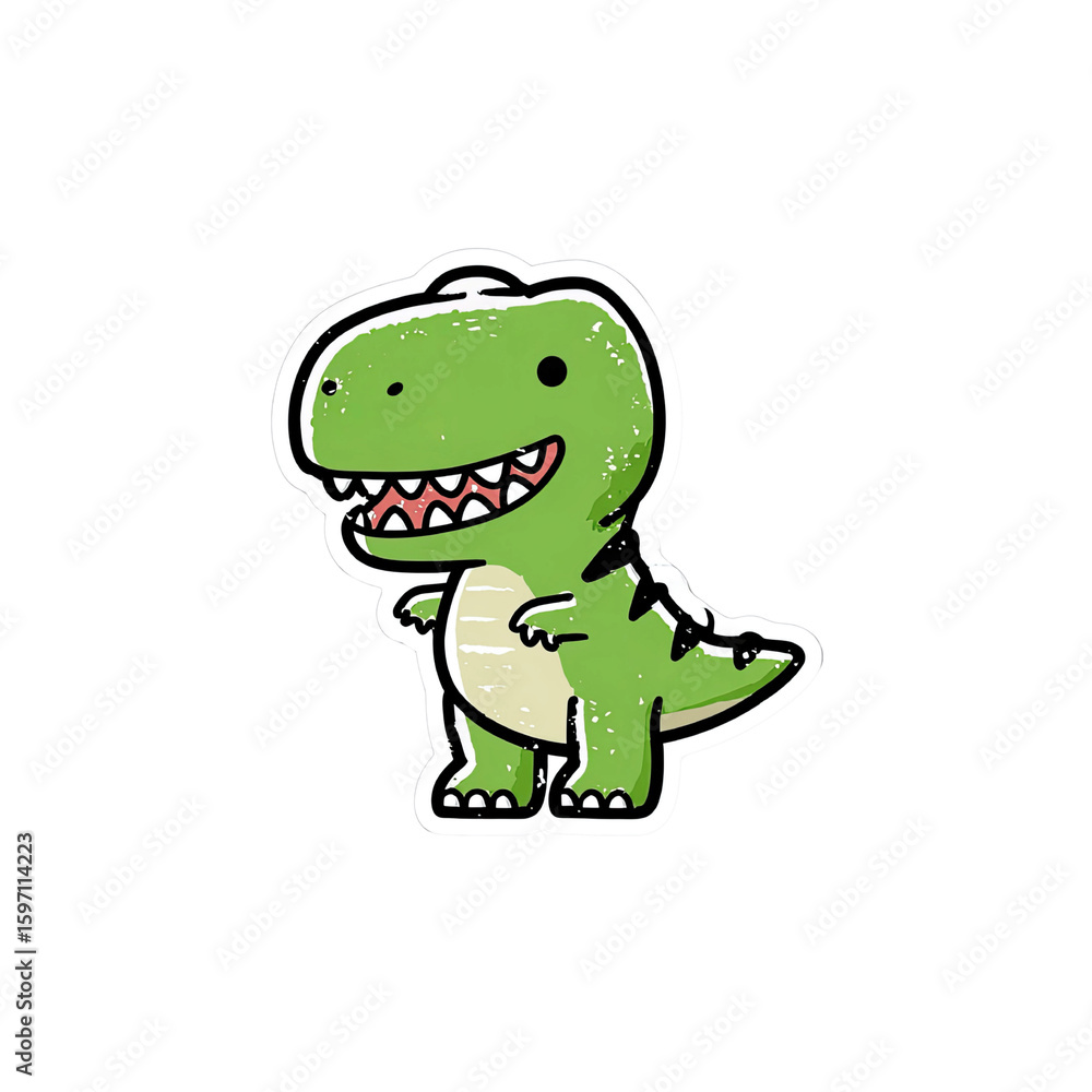 Fototapeta premium Adorable Cartoon T-Rex Dinosaur Illustration