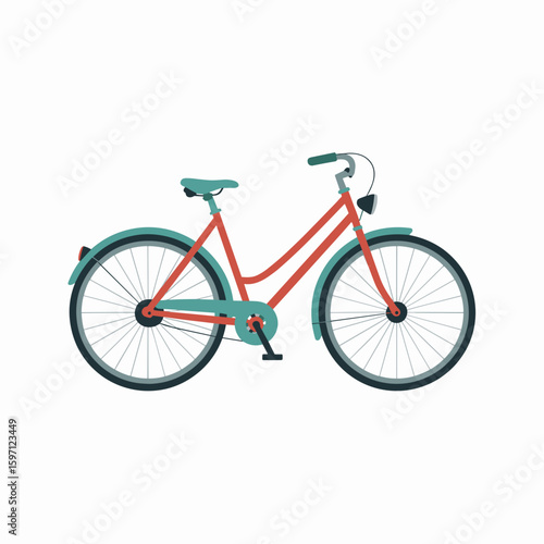 Stylized Bicycle Illustration for Active Lifestyle and Sustainable Transportation Options Design