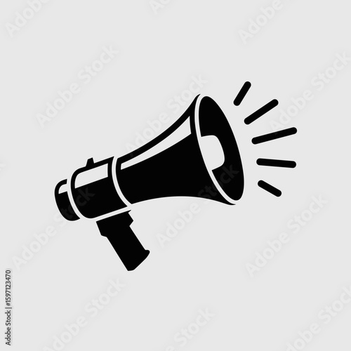 Black and White Bullhorn Vector Announce, Promote, and Communicate with Style and Simplicity.