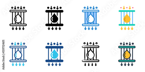 Oil filter icon set multiple style collection 
