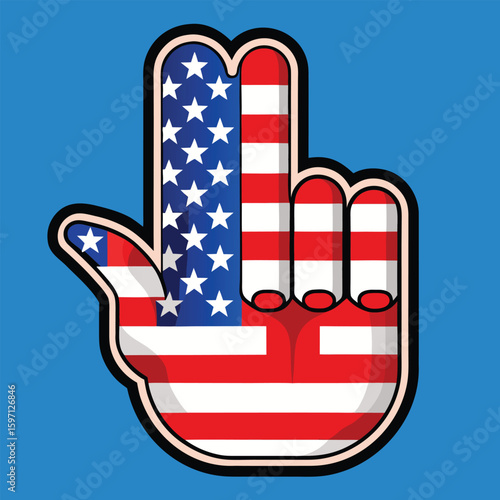 American flag hand gesture patriotism stars and stripes