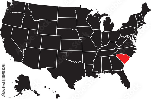 A map highlighting South Carolina's location within the United States.