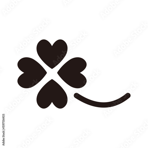 シンプルな四葉のクローバー