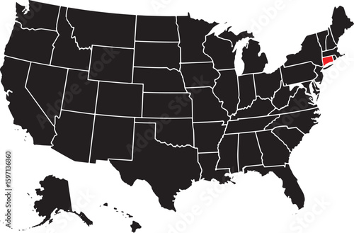 United States map highlighting the state of New Jersey.