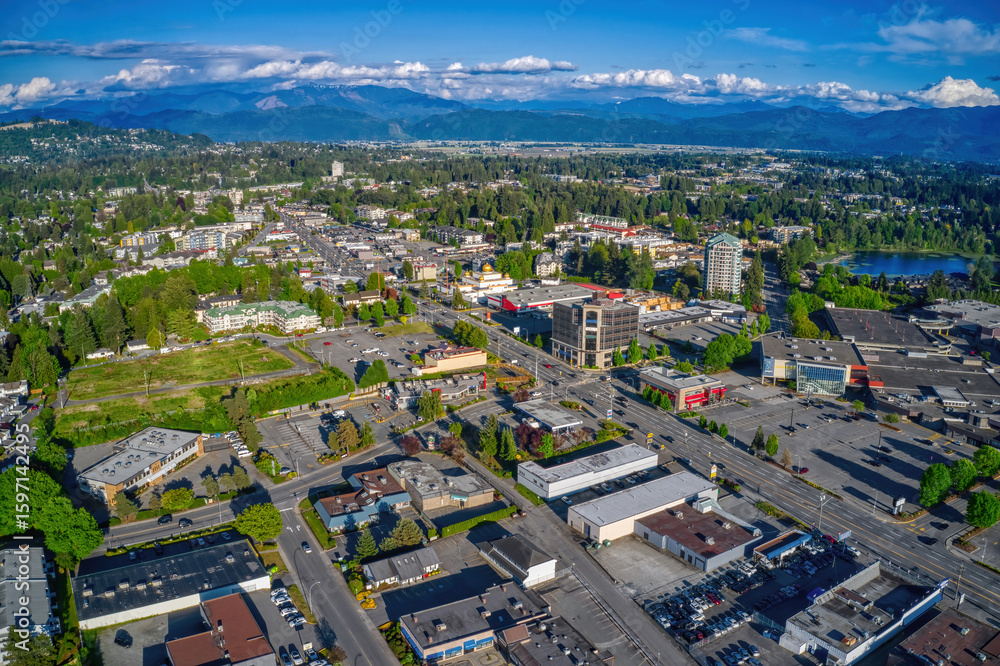 Fototapeta premium Aerial View of the Vancouver Suburb of Abbotsford, British Columbia