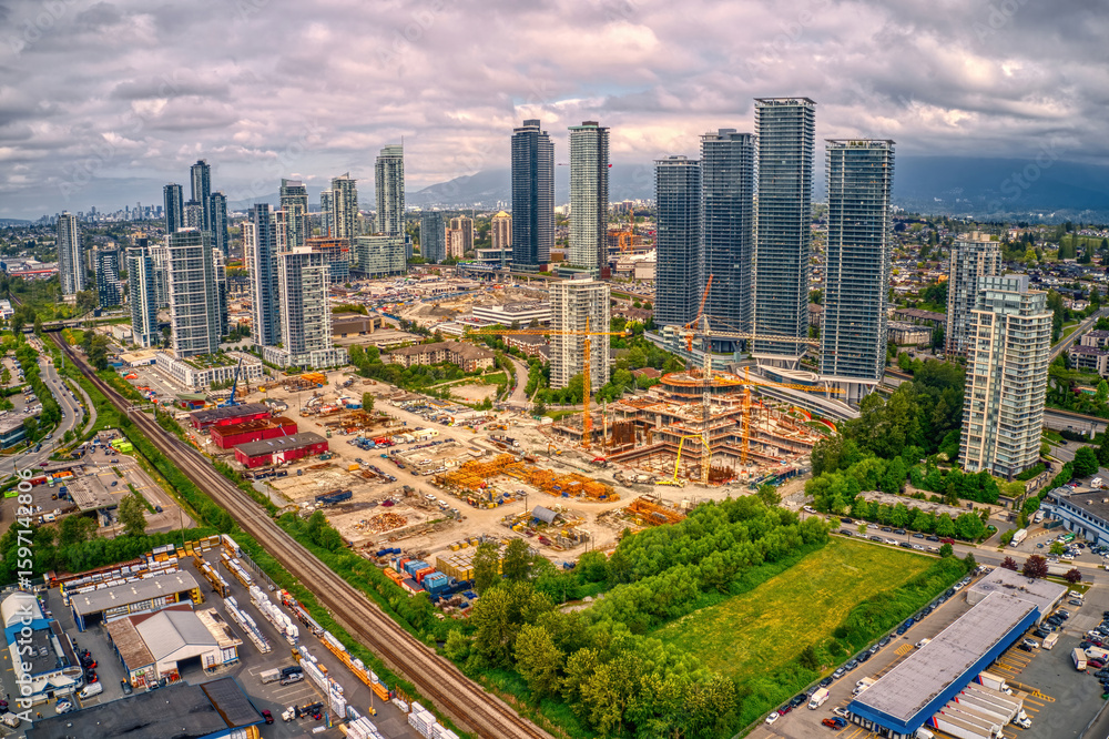 Fototapeta premium Aerial View of the Vancouver Suburb of Burnaby, British Columbia