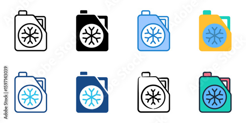 Coolant icon set multiple style collection 
