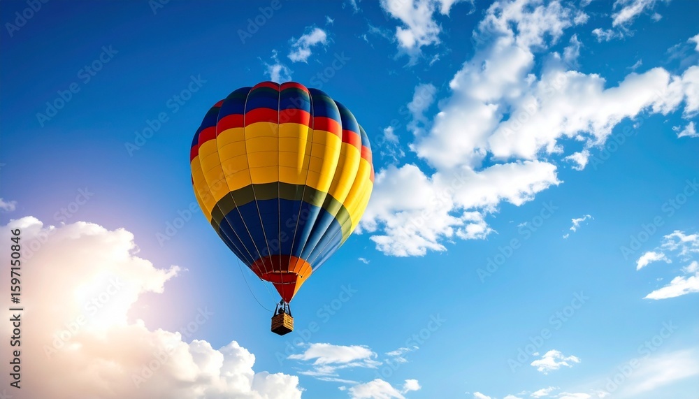 Naklejka premium 天気が良い日に気球で飛ぶ写真