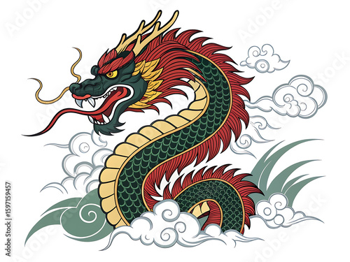 Japanese Dragon Tattoo Design – Yakuza Style