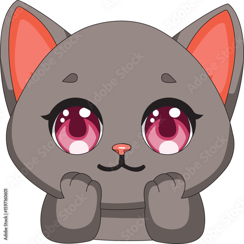 Cute Cat Happy Cartoon Vector
