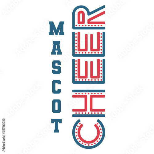 Mascot Cheer vertical typography design