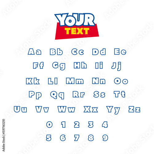 Toy Story style alphabet font numbers