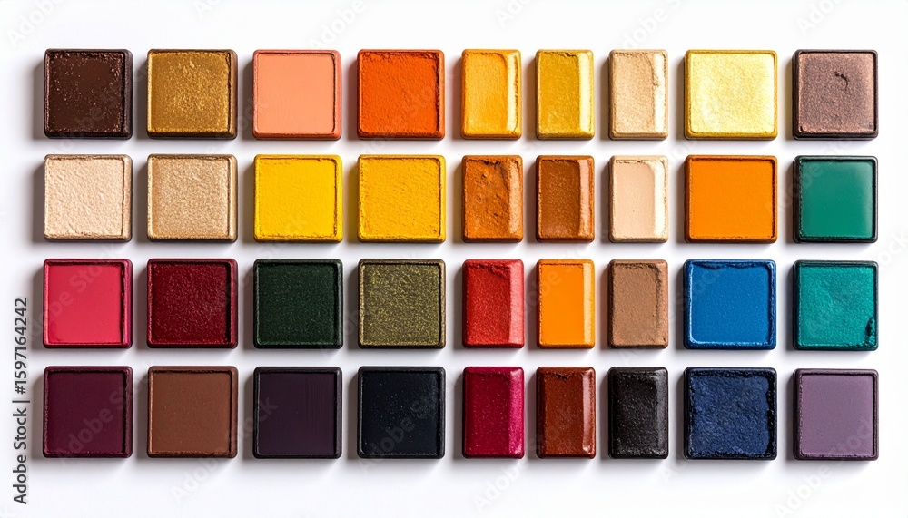 Fototapeta premium Eye shadow palette Colorful makeup squares