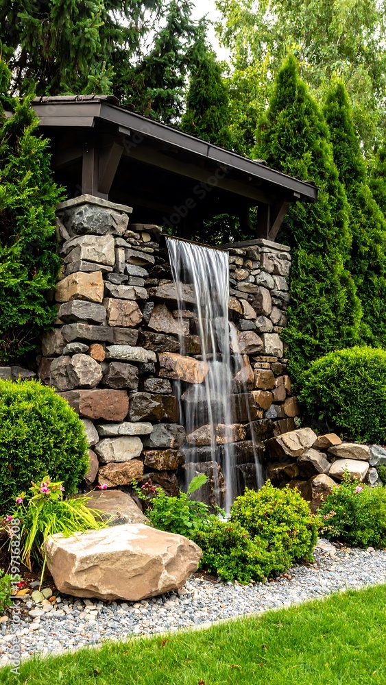 Naklejka premium Waterfall garden oasis