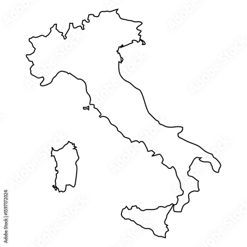 map of Italy line