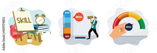 The concept of self-development and skills. Entrepreneurs enhance skills to the maximum level.