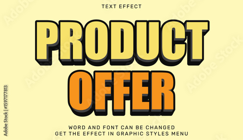 Product offer text effect in 3d design